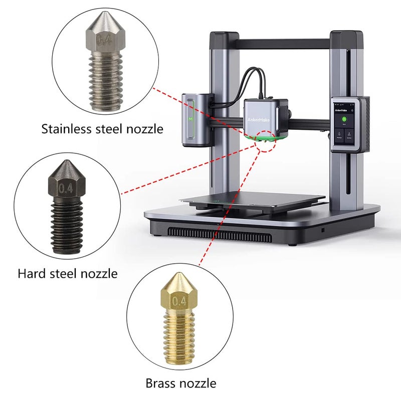 Hardened Steel High Temperature 3D Printer Extruder Nozzle Brass Color 2pcs - Image 5